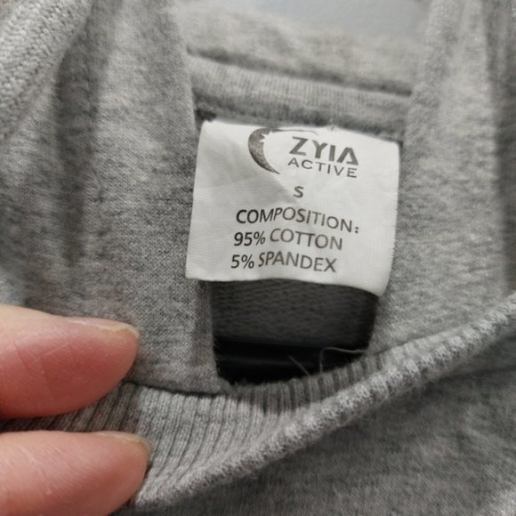Zyia Active Combo Quilted Hoodie Grey Sweatshirt Size Small - Picture 9 of 10